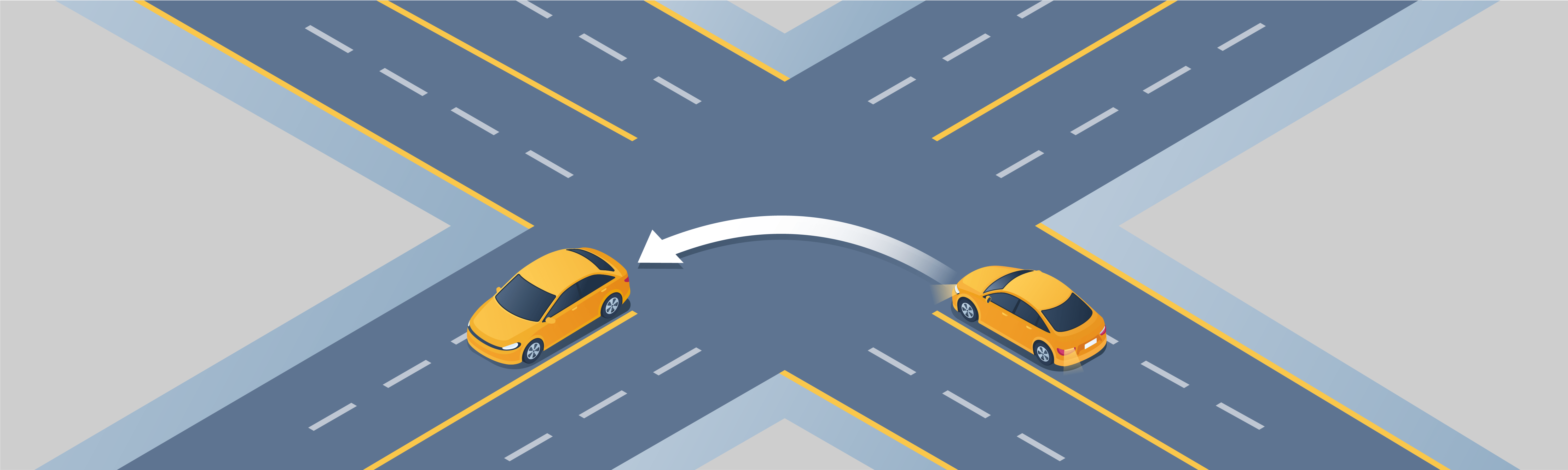 Driving Test Canada - Car Changing directions - Where should your vehicle be positioned before turning left from a two-way road onto another two-way road with a single left-turn lane?